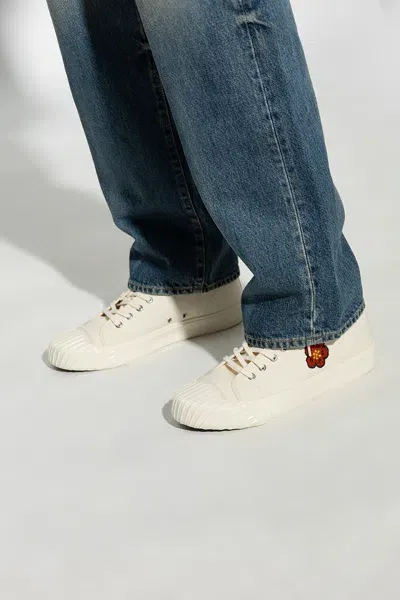 Kenzo School Low Top Sneakers In Cream