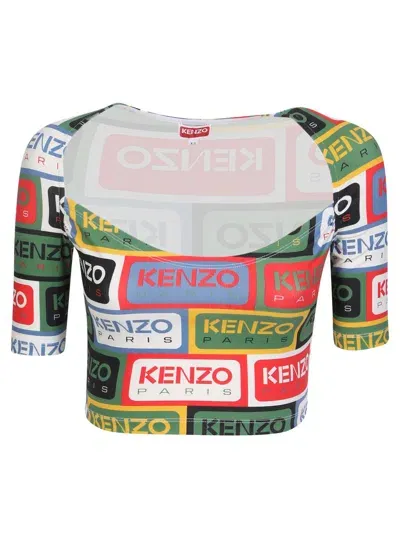 Kenzo Labels Short Top In Multicolour