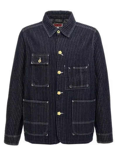 Kenzo Logo Button Jacket Casual Jackets, Parka In Blue