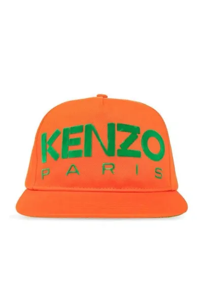 Kenzo Logo Embroidered Baseball Cap In Orange