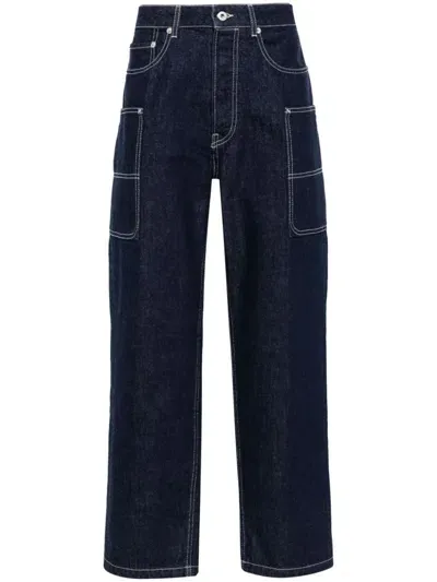 Kenzo Loose Cargo Jeans In Rinsebluedenim