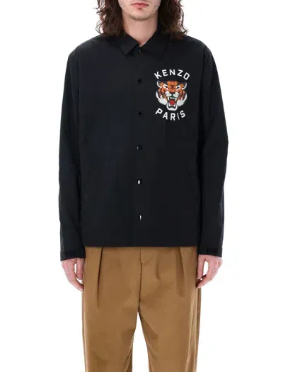 Kenzo Lucky Tiger Coach Jacket In Black