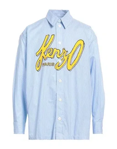 Kenzo Man Shirt Sky Blue Size L Cotton