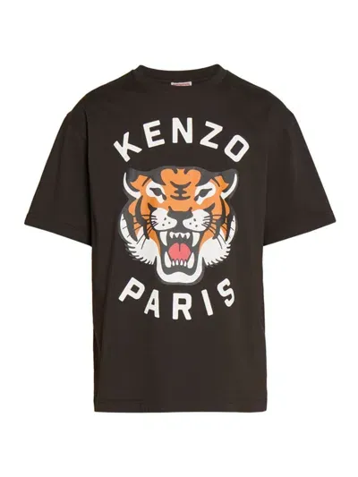 Kenzo Lucky Tiger Oversize Unisex T-shirt In Black