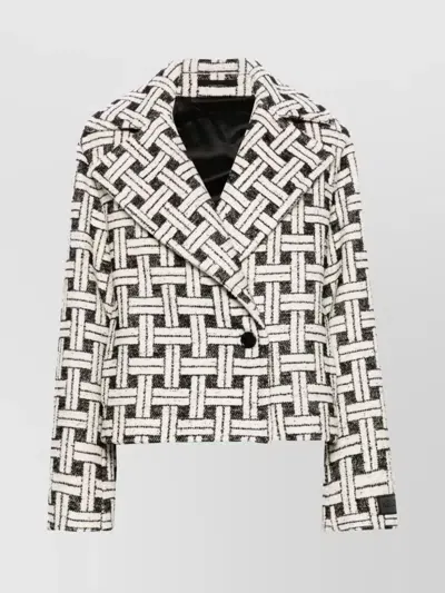 Kenzo Check-pattern Double-breasted Jacket In Black