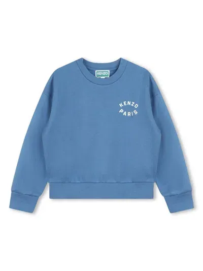 Kenzo Kids' Rear Logo Print Sweatshirt In Blue