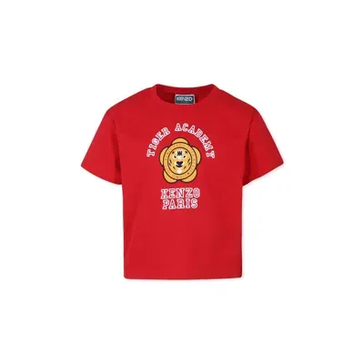 Kenzo Kids' Logo-print Cotton T-shirt In Red