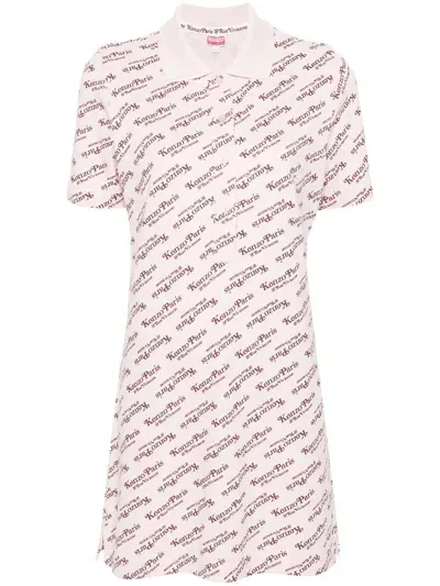 Kenzo By Verdy Monogram-print Minidress In Pink & Purple