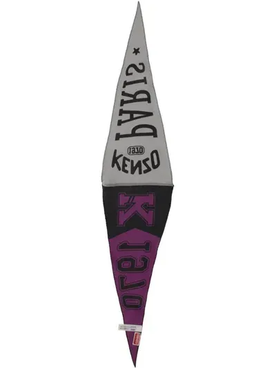 Kenzo Logo-print Silk Scarf In Purple