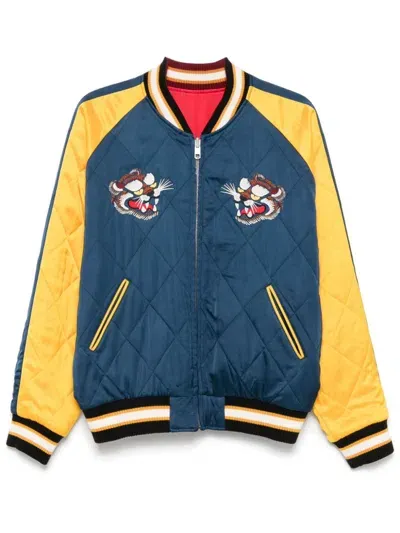 Kenzo Star Tiger Souvenir Bomber Jacket In Yellow