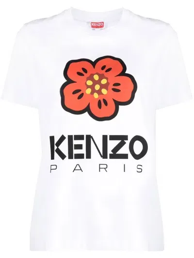 Kenzo White  Paris Boke Flower T-shirt In Bianco