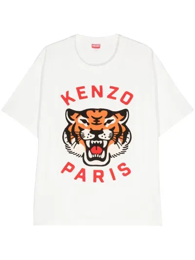 Kenzo Lucky Tiger Oversize Graphic T-shirt In White