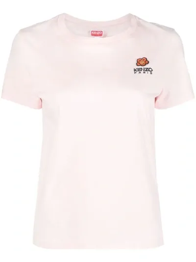 Kenzo T-shirt With Embroidery In Pink & Purple