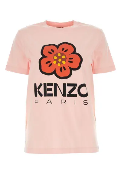 Kenzo Logo Printed Crewneck T In Pink