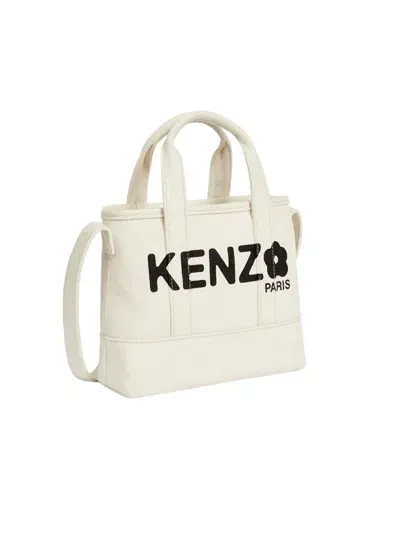 Kenzo Tote Bag With Print In Beige