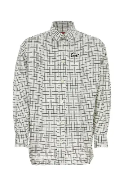 Kenzo Weave Oversized Shirt In White