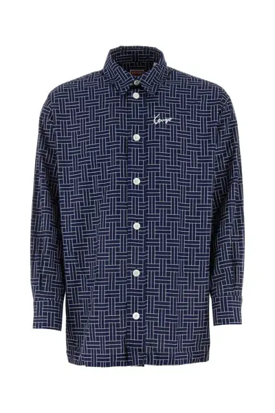 Kenzo Weave Oversized Shirt-s Nd  Male In Blue