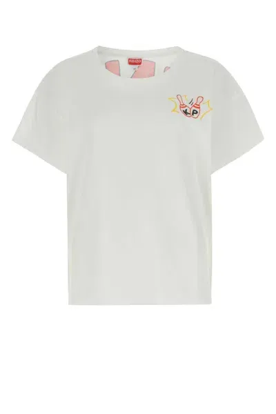 Kenzo Graphic Printed Crewneck T In White