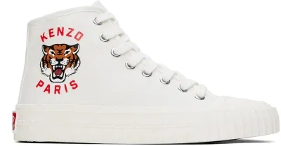 Kenzo White  Paris Foxy High Top Sneakers