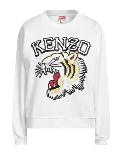 Kenzo Woman Sweatshirt White Size M Cotton, Elastane, Viscose