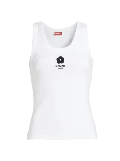 Kenzo Boke Ribbed Cotton Jersey Tank Top In White