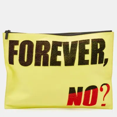 Pre-owned Kenzo Yellow Leather Oversized Forever No? Clutch