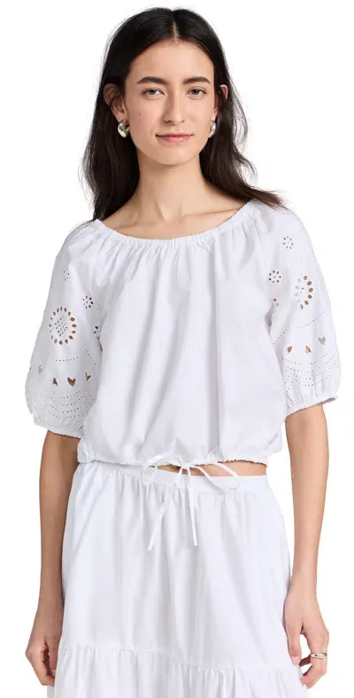 Kerri Rosenthal Lizzie Eyelet Blouse White