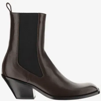 Khaite 90mm Austin Ankle Boots In Dark Brown