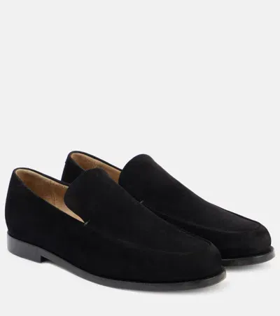 Khaite 10mm Alessio Leather Loafers In Black