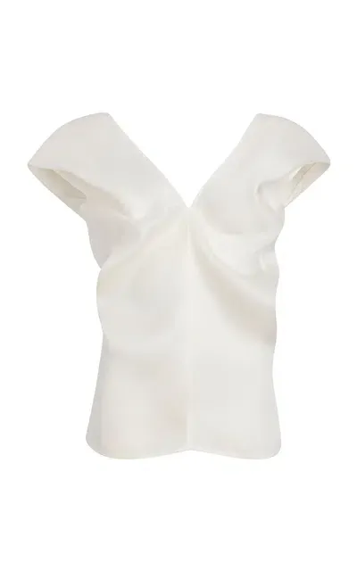 Khaite Ami Silk Organza Top In Nude & Neutrals