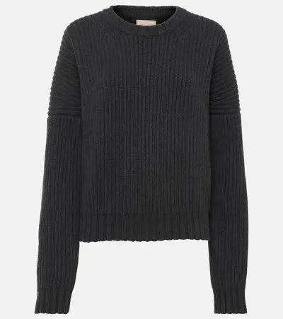 Khaite Manuela Ribbed-knit Cashmere Sweater In Black