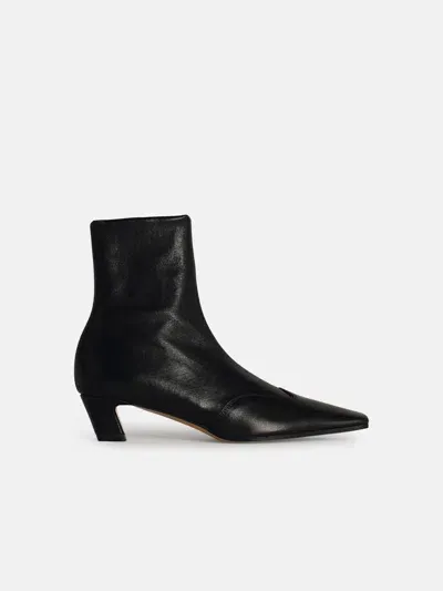 Khaite 'nevada 40' Black Leather Ankle Boots