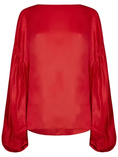 Khaite Quico Silk Shirt In Red