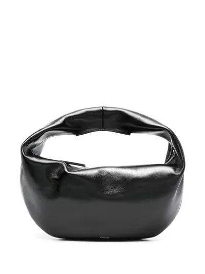 Khaite Olivia Medium Patent Leather Hobo Bag In Black