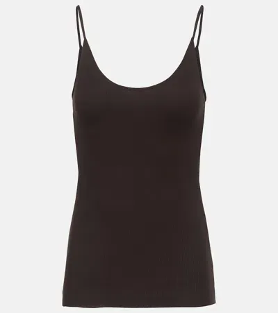 Khaite Selee Ribbed-knit Tank In Brown