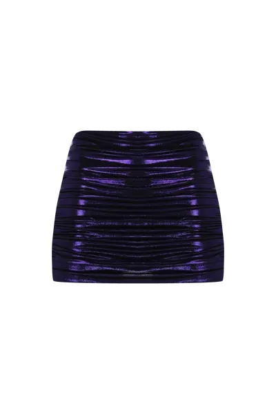 Khéla After Party Metallic Skirt In Purple