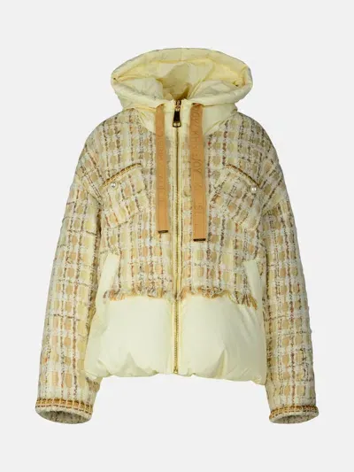 Khrisjoy 'tweed' Cream Polyester Down Jacket