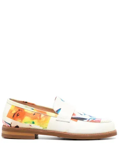 Kidsuper Collage Faces Printed Loafer In Neutrals