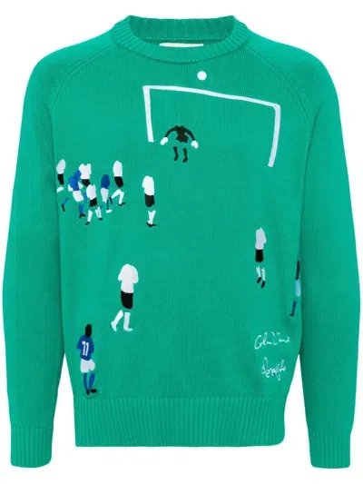 Kidsuper Graphic Embroidery Jumper In Green