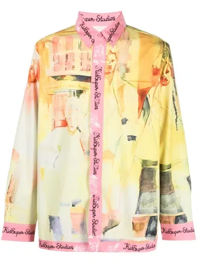 Kidsuper Graphic-print Long-sleeve Shirt In Yellow