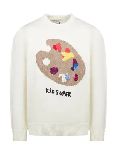 Kidsuper Paint Knit Sweater In Beige