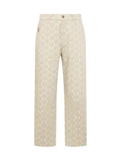 Kidsuper Pants With Print In Beige