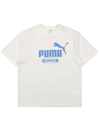 Kidsuper X Puma Logo-print Cotton T-shirt In White