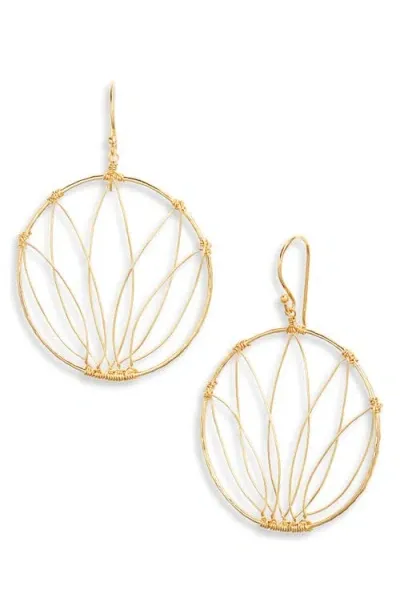 Ki-ele Selena Lotus Small Hoop Earrings In Gold