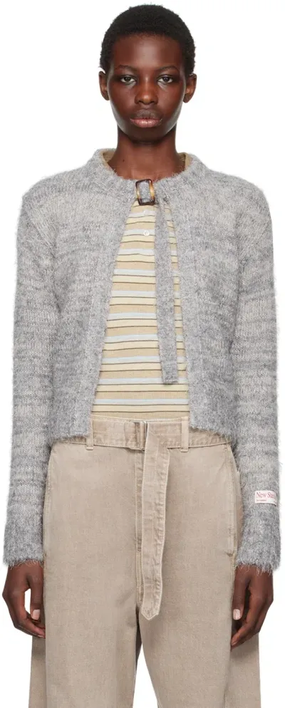 Kijun Gray Belted Cardigan In Grey