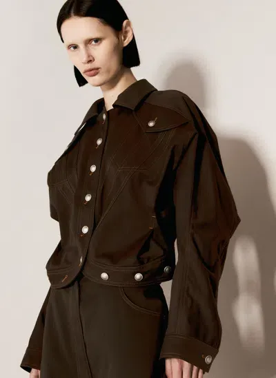 Kiko Kostadinov Apollinaire Cropped Jacket In Brown