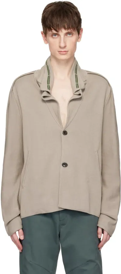 Kiko Kostadinov Gray Ugo Blazer In Ash Grey/jungle Gree