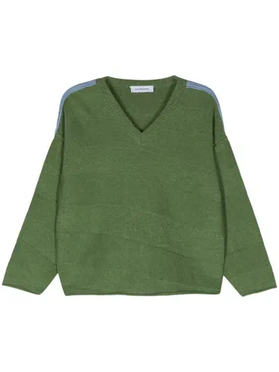 Kiko Kostadinov Delian V-neck Jumper In Green