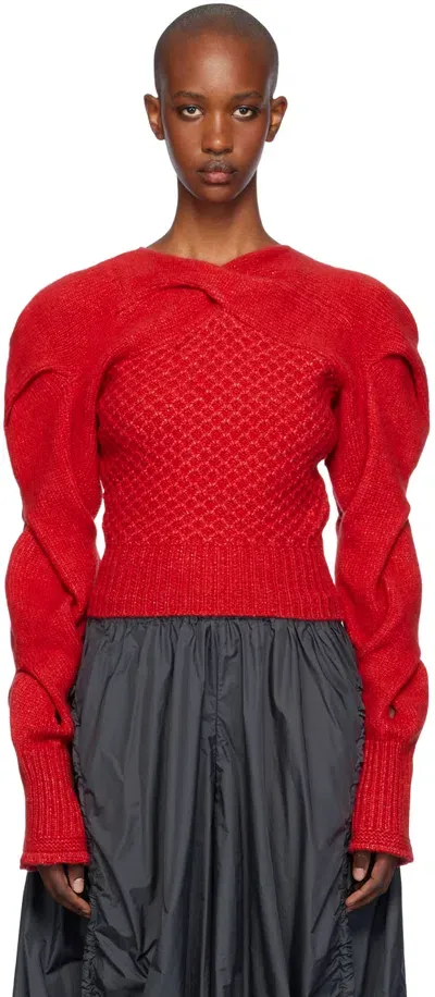 Kiko Kostadinov Red Dendra Sweater In Garnet Red