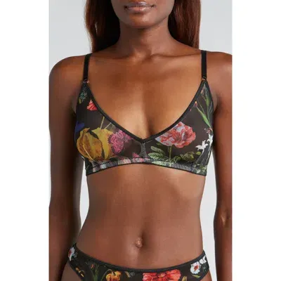 Kilo Brava Floral Mesh Triangle Bralette In Botanical Garden